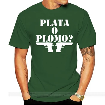 T-Shirt Inspirada Plata O Plomo Pablo Escobar Traficantes De Droga Da Colômbia Tee Nova Camisa De Homens Verão Tops Fazer Camisas